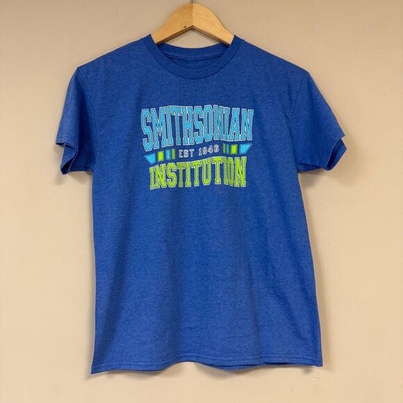 Smithsonian Institution Blue Graphic T-Shirt Boys L Casual Education Museum - Picture 1 of 6